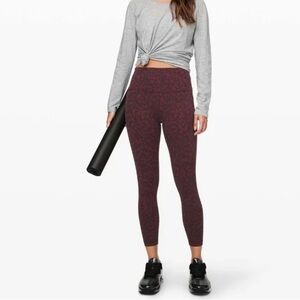 Lululemon Women's Burgundy Patterned Leggings Sz 2‎